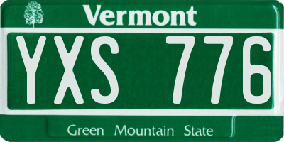 VT license plate YXS776