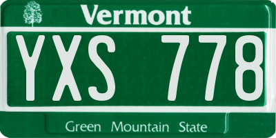 VT license plate YXS778