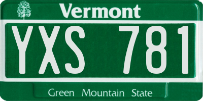 VT license plate YXS781