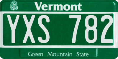 VT license plate YXS782