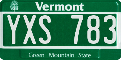 VT license plate YXS783