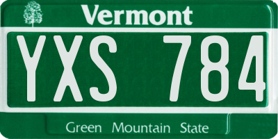 VT license plate YXS784