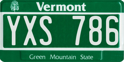 VT license plate YXS786