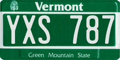 VT license plate YXS787