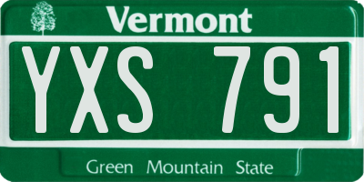 VT license plate YXS791