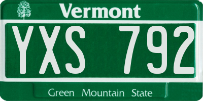 VT license plate YXS792