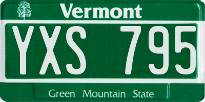 VT license plate YXS795