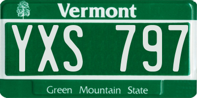 VT license plate YXS797
