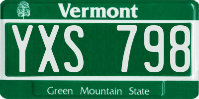 VT license plate YXS798
