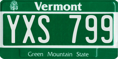 VT license plate YXS799