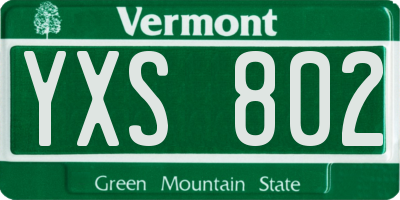 VT license plate YXS802