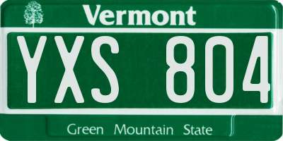 VT license plate YXS804