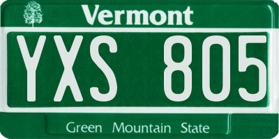 VT license plate YXS805