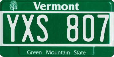 VT license plate YXS807