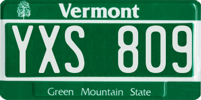 VT license plate YXS809