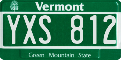 VT license plate YXS812