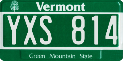 VT license plate YXS814