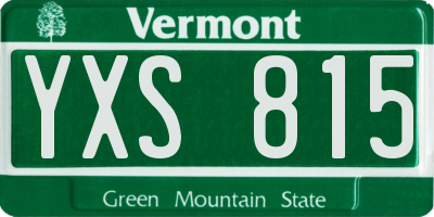 VT license plate YXS815