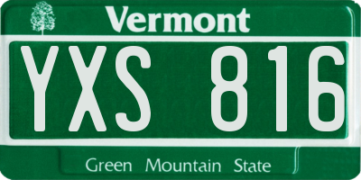 VT license plate YXS816