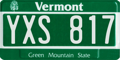 VT license plate YXS817