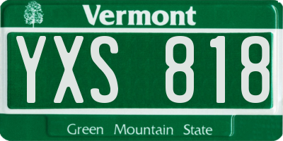 VT license plate YXS818