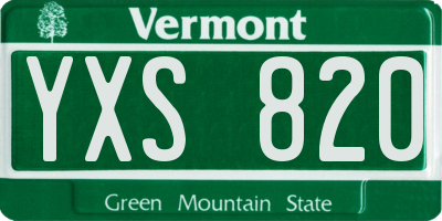 VT license plate YXS820