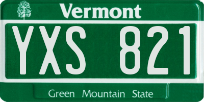 VT license plate YXS821