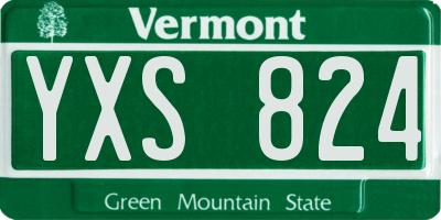VT license plate YXS824