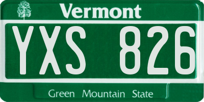 VT license plate YXS826