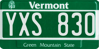 VT license plate YXS830