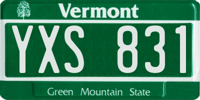 VT license plate YXS831