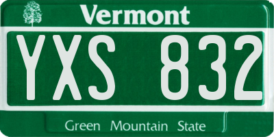 VT license plate YXS832