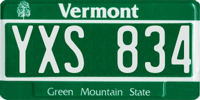 VT license plate YXS834