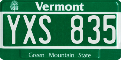 VT license plate YXS835