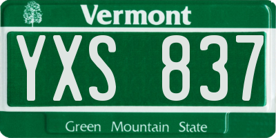 VT license plate YXS837