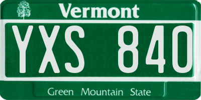 VT license plate YXS840