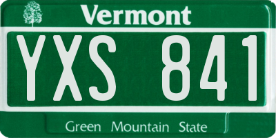 VT license plate YXS841