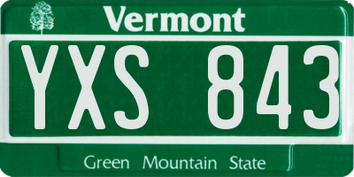 VT license plate YXS843