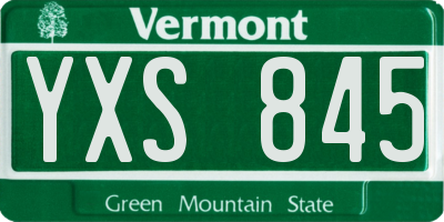 VT license plate YXS845