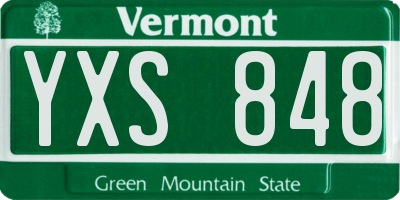 VT license plate YXS848