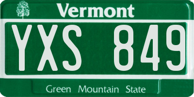 VT license plate YXS849