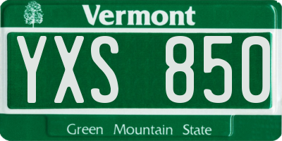 VT license plate YXS850