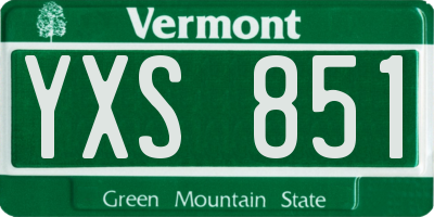 VT license plate YXS851