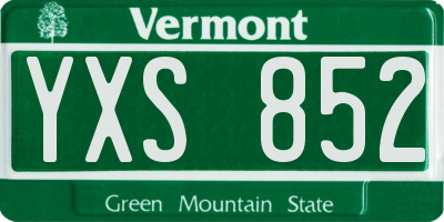 VT license plate YXS852