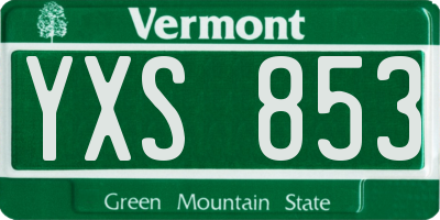 VT license plate YXS853