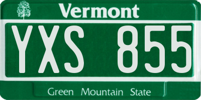 VT license plate YXS855