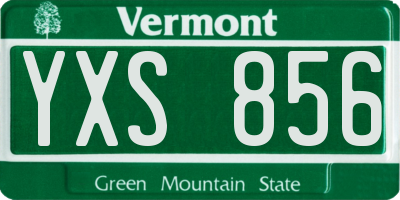 VT license plate YXS856