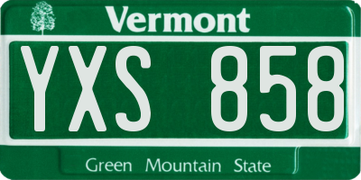 VT license plate YXS858
