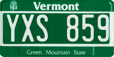 VT license plate YXS859
