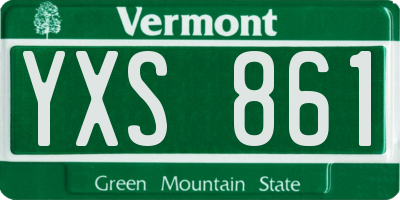 VT license plate YXS861
